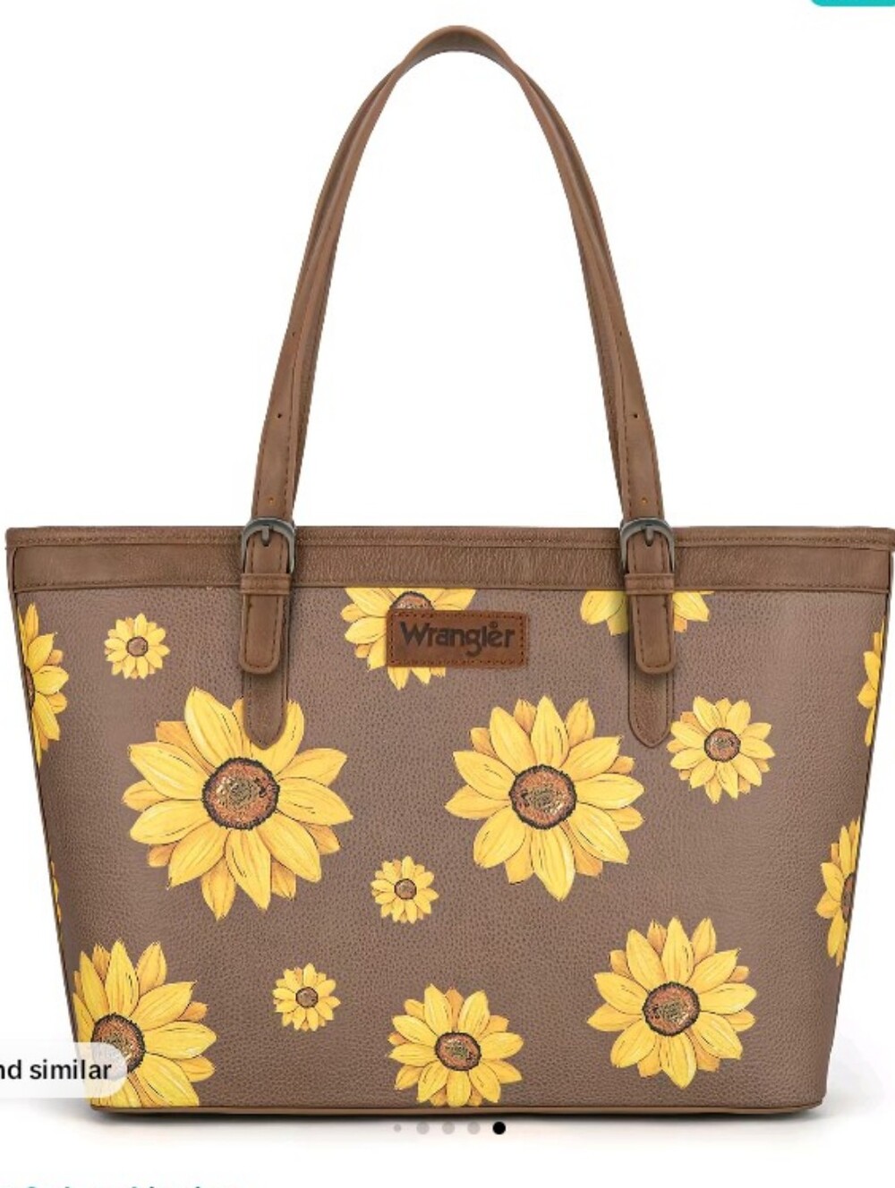 Wrangler Tote Bag with Yellow Sunflower Print